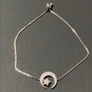 Moon and star silver bracelet